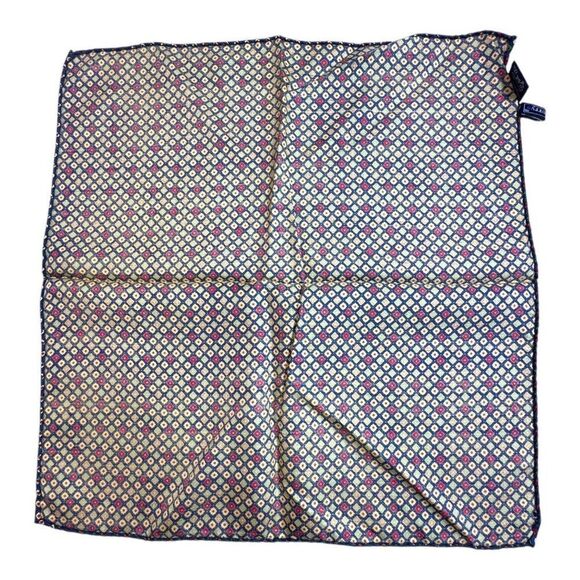 Burberry Vintage Italy-Made 100% Silk Pocket Square Handkerchief Scarf Geometric - Picture 6 of 8